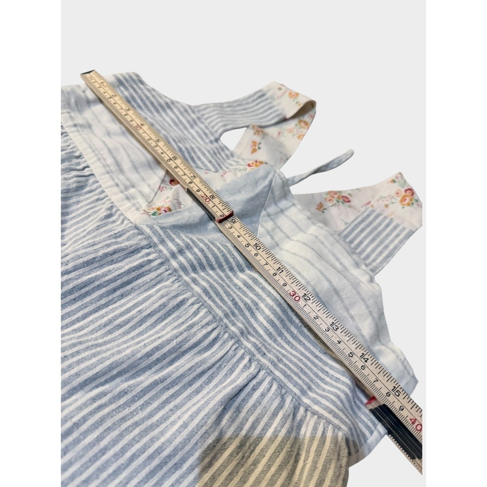 Madewell x The New Denim Project Striped Wide Leg Overalls Blue White XXS - Picture 7 of 10
